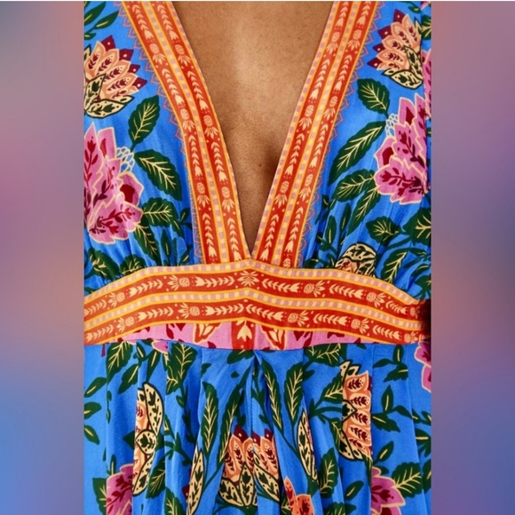Farm Rio X Anthropologie Pineapple Garden Kaftan Maxidress - Picture 6 of 7
